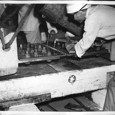 Just as the burn off plate broke at luanching of the S.S. Rufus C. Dawes