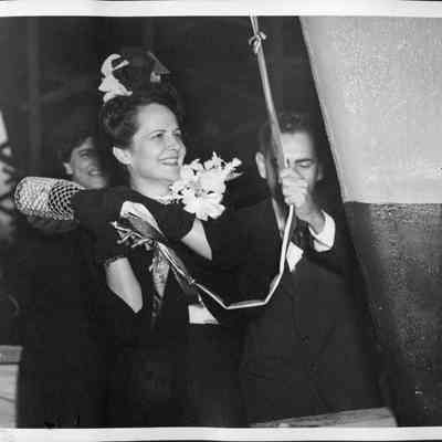Christening the S. S. Thomas Sully Hull #13 launching, September 11, 1943
