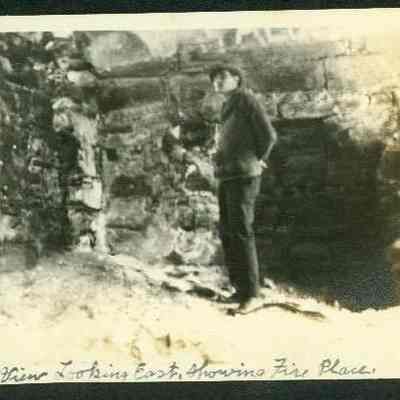 Interior view east, fire place