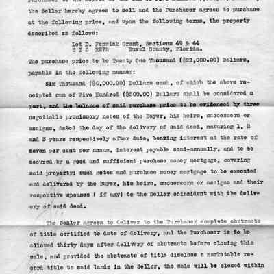 Legal Documents related to the purchase of Fenwick Grant property