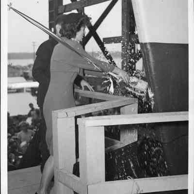 Christening of the S.S. Harvey Cushing Hull #18, October 31, 1943