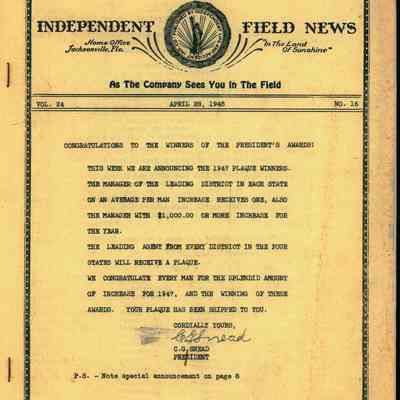 Independent Field News Magazine. April 28, 1948