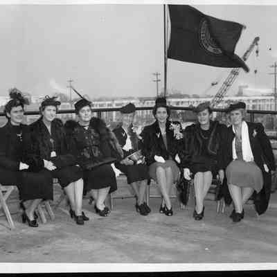 Launch party of the S.S. Napoleon B. Broward, Hull #22 at the St. Johns River Shipbuilding Co. in Jacksonville, FL on November 30, 1943.