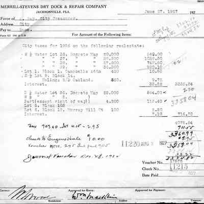 City of Jacksonville Tax Statements 1926-1933