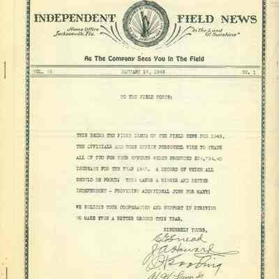 Independent Field News Magazine. January 14, 1948