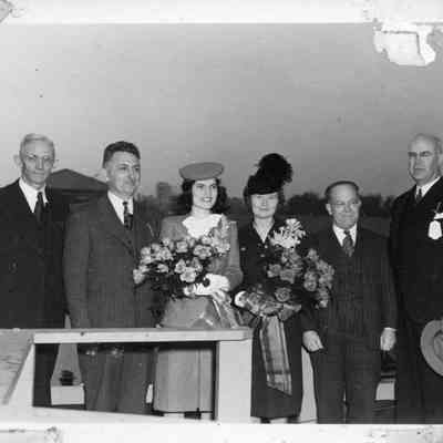 Launch group for the S.S. Elizabeth C. Bellamy, Hull #25 on December 21, 1943.