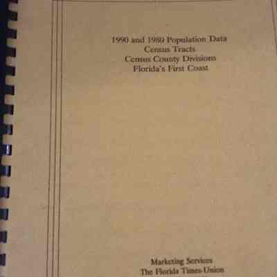 1990 and 1980 population data, census tracts, census county divisions, Florida's First Coast.