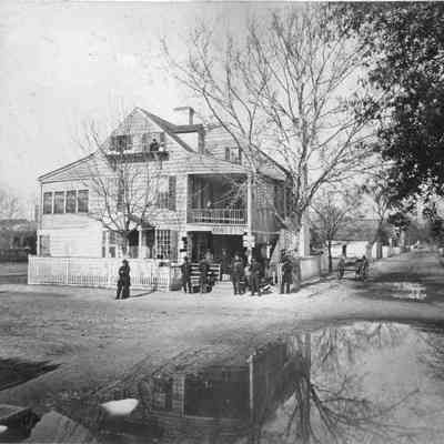 Convenience Store: Cooley's sign on suttler's store