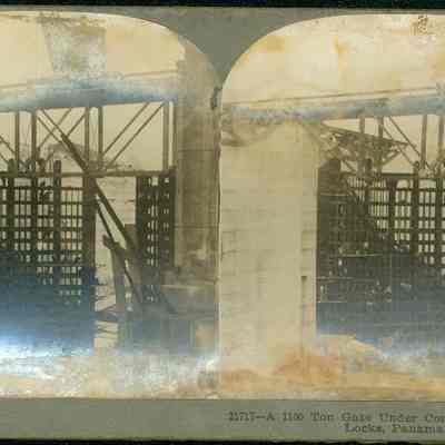 A 1100 Ton Gate Under Construction, Pedro Miguel Locks, Panama Canal