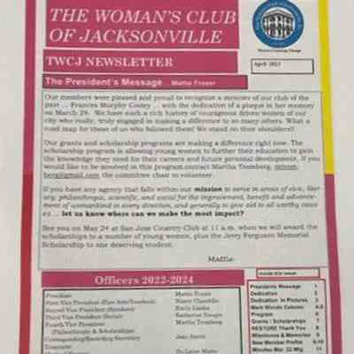 Woman's Club of Jacksonville TWCJ Newsletter