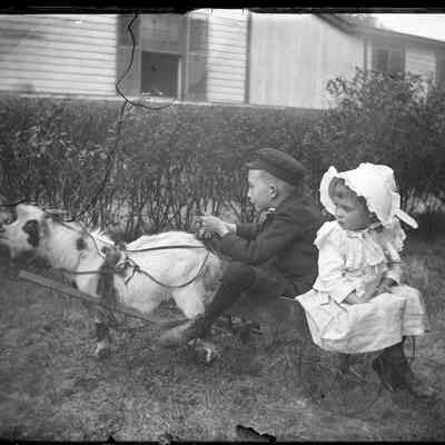 Children riding in goat cart/GP1.1769