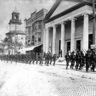 Troops Marching on Forsyth Street