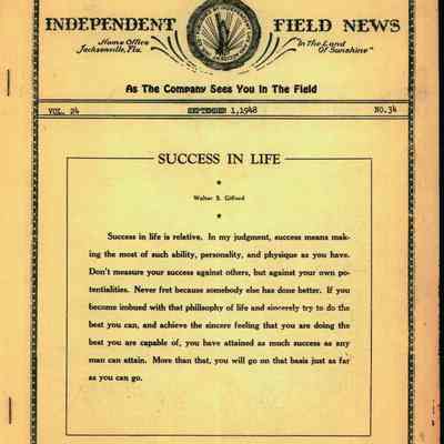 Independent Field News Magazine. September 1, 1948