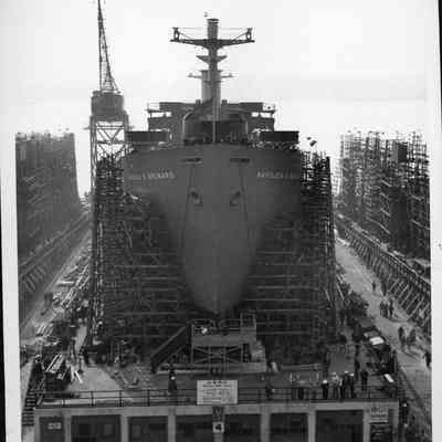 S. S. Napoleon B. Broward Hull #22 Liberty Ship launching at the St. Johns River Ship Building Co., on November 30, 1943.