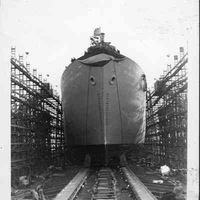 Launching of S.S. Elizabeth C. Bellamy on December 21, 1943 at the St. Johns River Ship Building Co. in Jacksonville, FL.