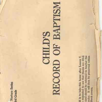 Envelope containing the baptismal Certificate for Dorothy White