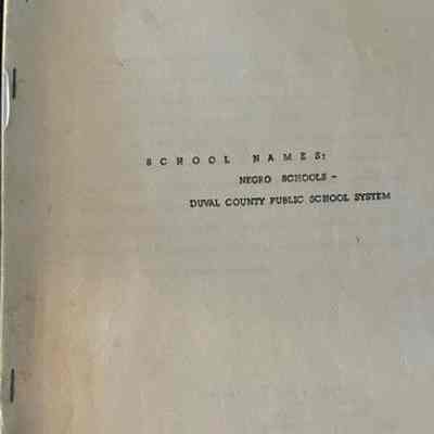 School names : Negro schools -- Duval County public school system