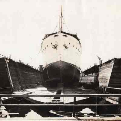U.S. Dredge "Dan C. Kingman" at Merrill-Stevens Shipyard, 1928.
