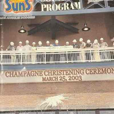 Jacksonville Suns Souvenir Program 2003 Champagne Christening Ceremony