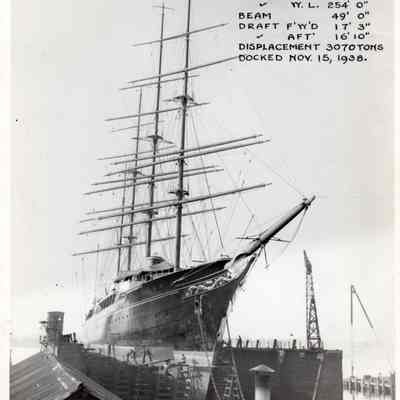 Yacht "Sea Cloud" at the Merrill-Stevens Dry Dock & Repair Co., 1938