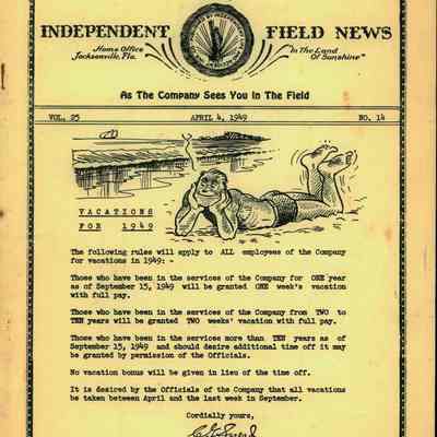 Independent Field News Magazine. April 4, 1949.