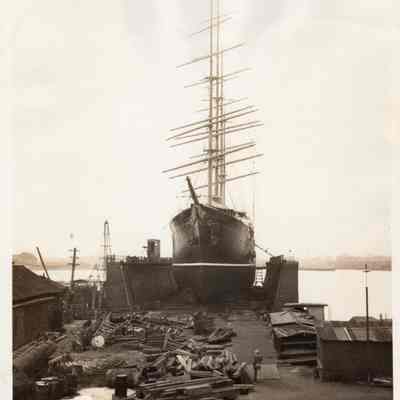 Yacht "Sea Cloud" at the Merrill-Stevens Dry Dock & Repair Co., 1938