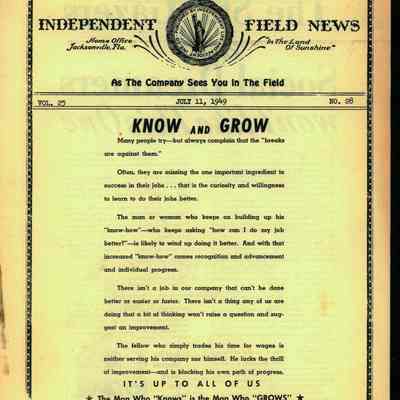 Independent Field News Magazine. July 11, 1949.