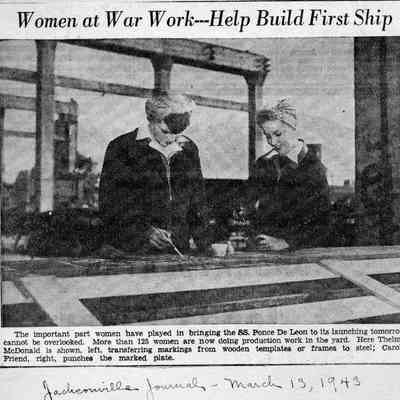 Women at War Work -- Help Build First Ship