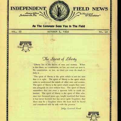 Independent Field News Magazine. October 3, 1949.