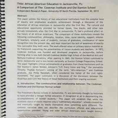 African American education in Jacksonville, FL: A Comparison of the Cookman Institute and Old Stanton School