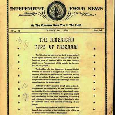 Independent Field News Magazine. October 10, 1949.