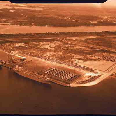 Aerial- Blunt Island, Jax Port Authority Dock