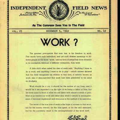 Independent Field News Magazine. December 5, 1949.