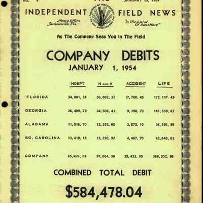 Independent Field News Magazine. January 25, 1954.