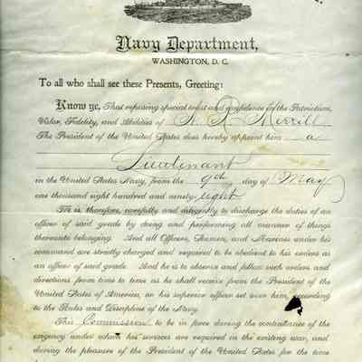 Navy Commission for Alexander Robertson Merrill