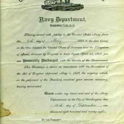 Honorable Discharge document for Alexander Robertson Merrill