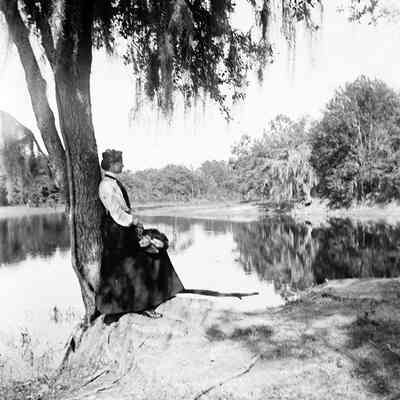 Leah Mary Cox photograph of herself by the creek