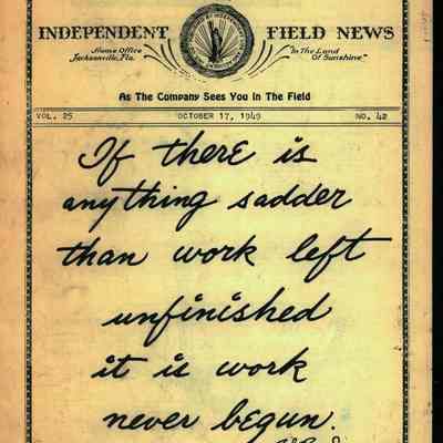 Independent Field News Magazine. October 17, 1949.