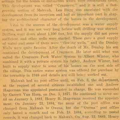 RJ: "The Growth of Mahwah" Series, 1949: Article 10
