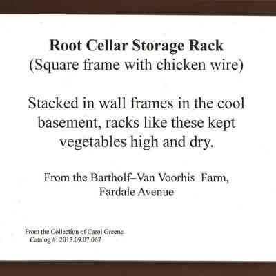 Root Cellar Storage Rack Caption