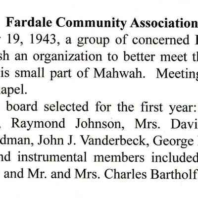Fardale Community Association Caption