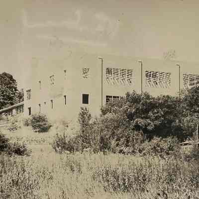 A side view of the building