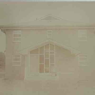 The front view of the building exterior