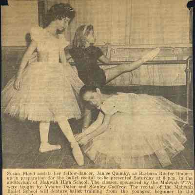 Susan Floyd, Janice Quimby, and Barbar Ruefer at the Darlington School of Ballet, 1961-62 Season