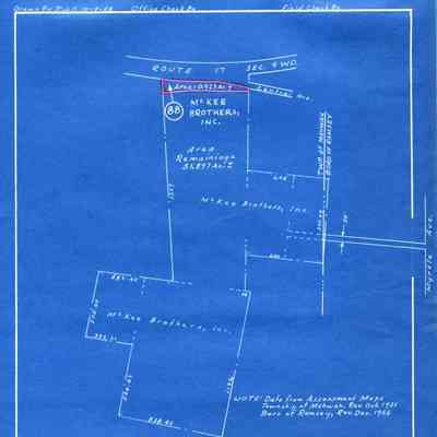 Blueprint for McKee Brothers lot on Route 17 in Mahwah, NJ