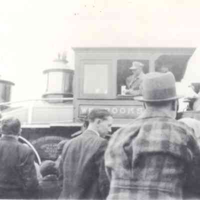 Crowd inspecting Wiliam Cooke train at Suffern, NY