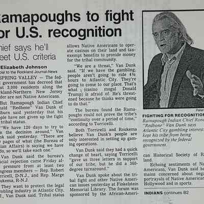 Ramapoughs to Fight for U.S. Recognition