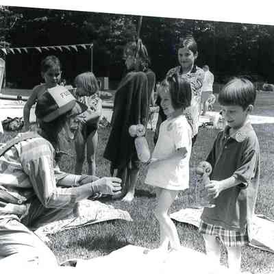Fudgie the Clown Entertains Children at the Mahwah Pool