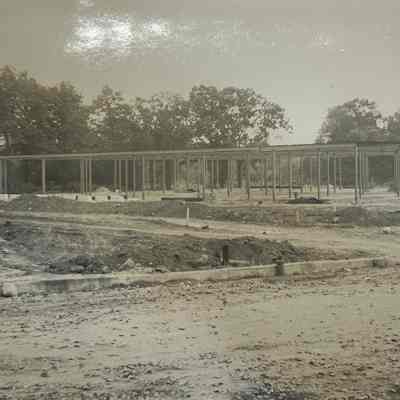 A photograph of the terminal being built