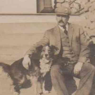 Albert Winter with dog, Shep